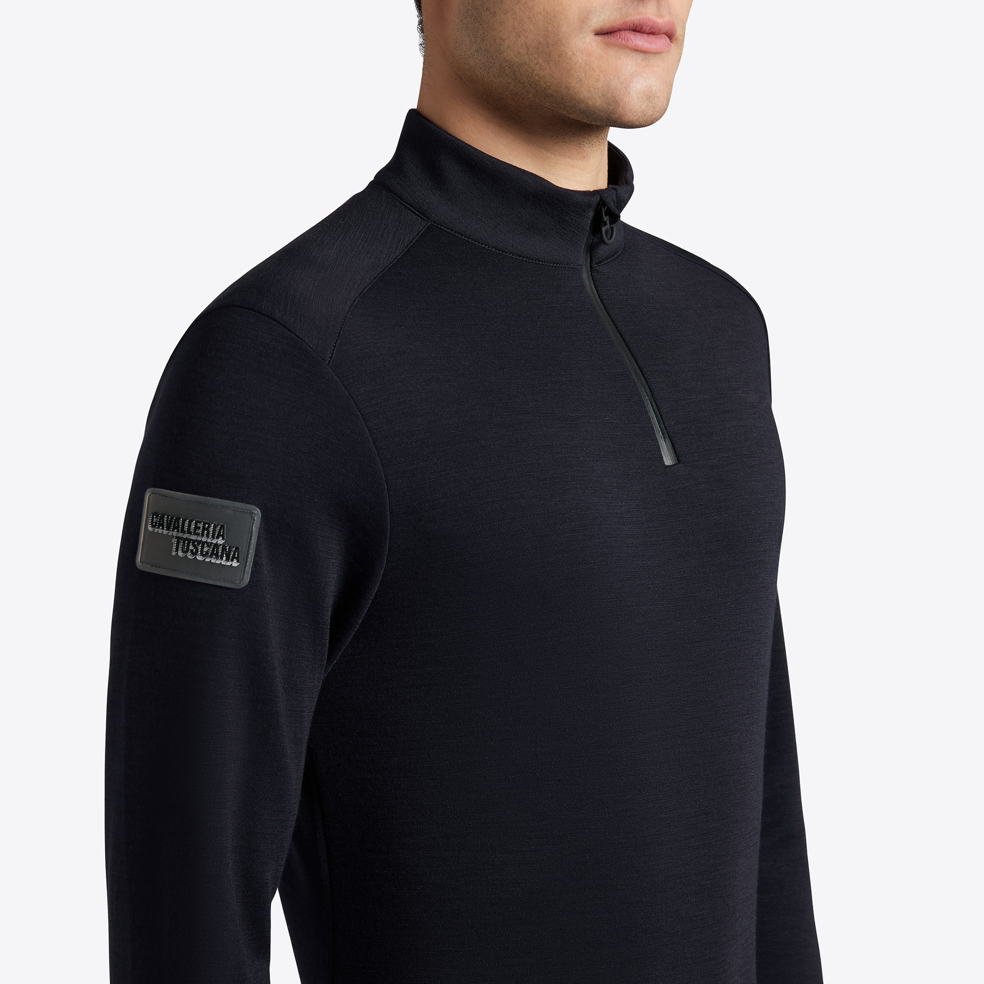Cavalleria Toscana Mannen Trainingsshirt Tech Wool Half Zip - Navy Cavalleria Toscana Mannen Trainingsshirt Tech Wool Half Zip - Navy
