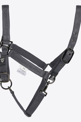 Cavalleria Toscana Verstelbaar Nylon Halster Met Touw Grijs - stevig