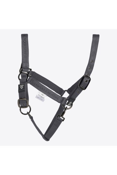 Cavalleria Toscana Verstelbaar Nylon Halster Met Touw Grijs - stevig