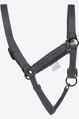 Cavalleria Toscana Verstelbaar Nylon Halster Met Touw Grijs - stevig