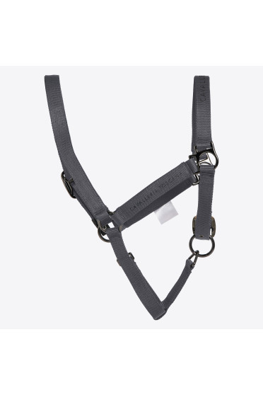 Cavalleria Toscana Verstelbaar Nylon Halster Met Touw Grijs - stevig