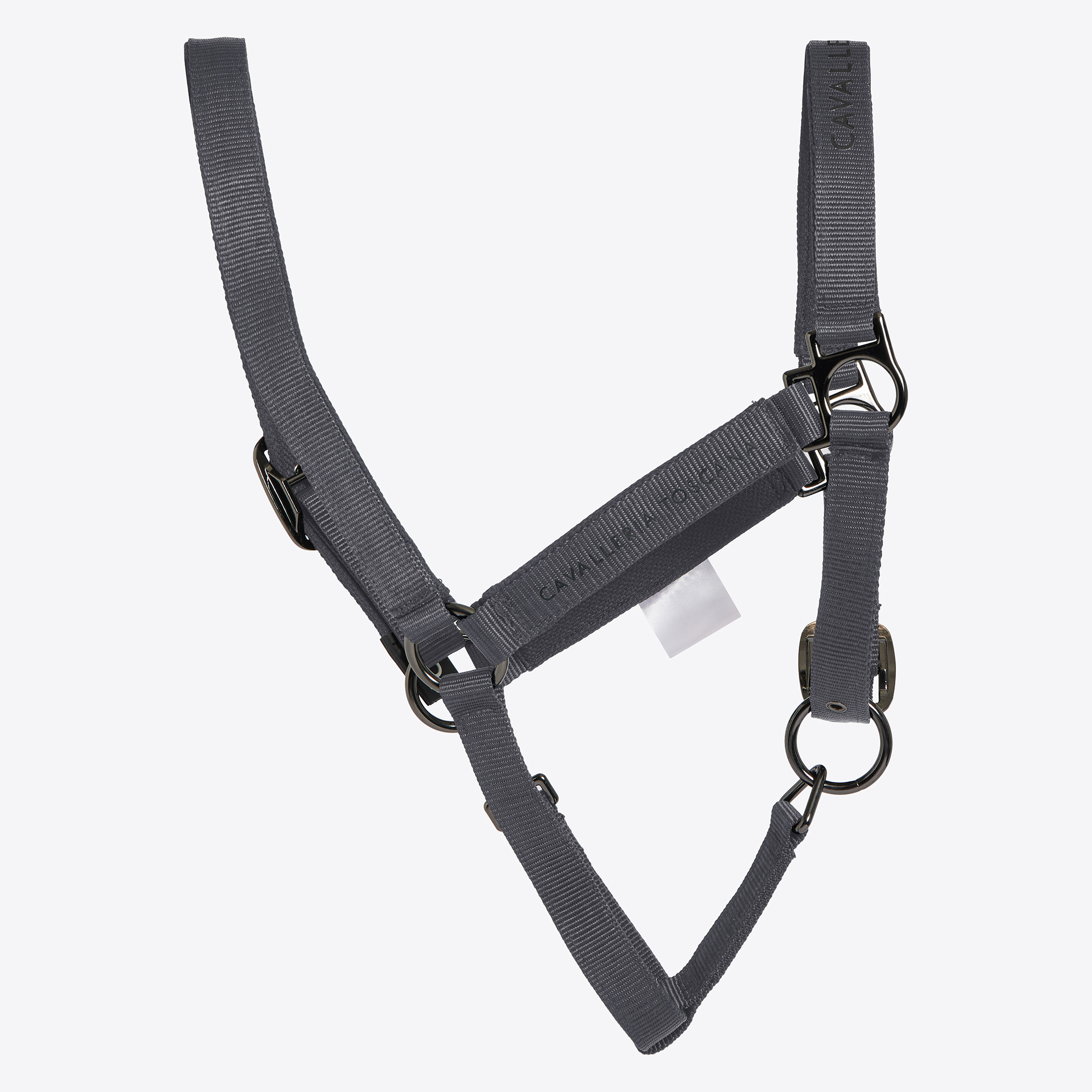 Cavalleria Toscana Verstelbaar Nylon Halster Met Touw Grijs - stevig