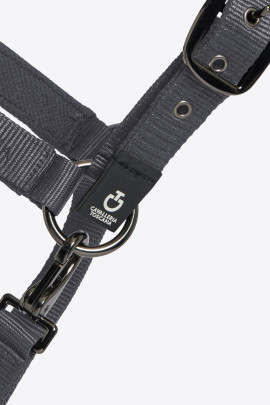 Cavalleria Toscana Verstelbaar Nylon Halster Met Touw Grijs - stevig