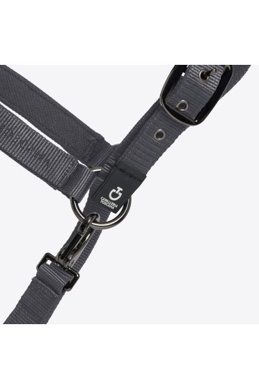 Cavalleria Toscana Verstelbaar Nylon Halster Met Touw Grijs - stevig