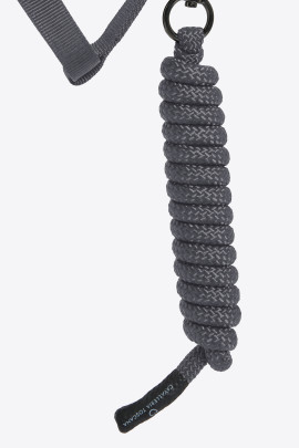 Cavalleria Toscana Verstelbaar Nylon Halster Met Touw Grijs - stevig