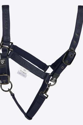 Cavalleria Toscana Verstelbaar Nylon Halster Met Touw Navy - stevig