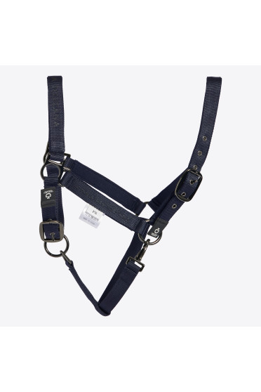 Cavalleria Toscana Verstelbaar Nylon Halster Met Touw Navy - stevig