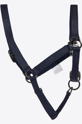 Cavalleria Toscana Verstelbaar Nylon Halster Met Touw Navy - stevig
