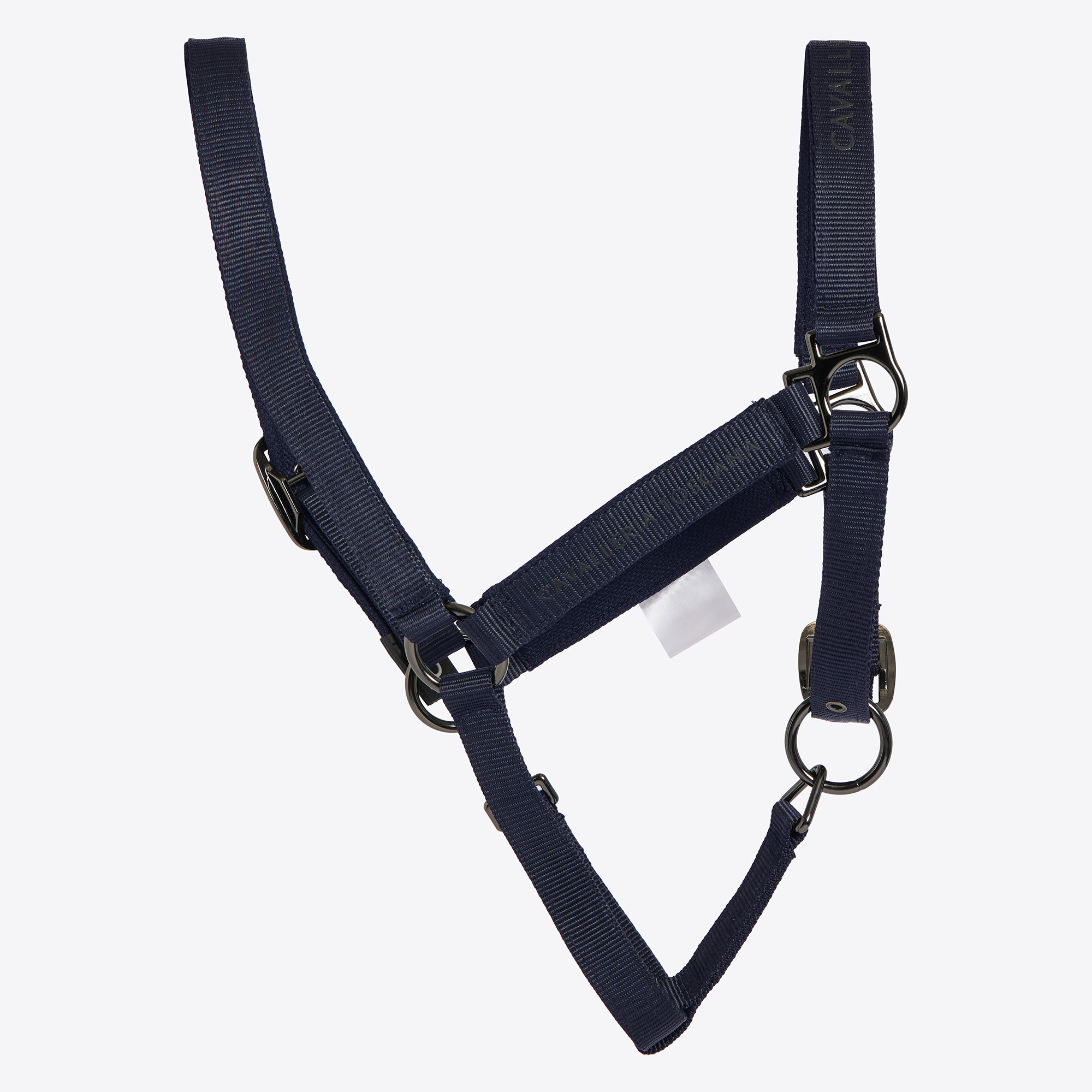 Cavalleria Toscana Verstelbaar Nylon Halster Met Touw Navy - stevig