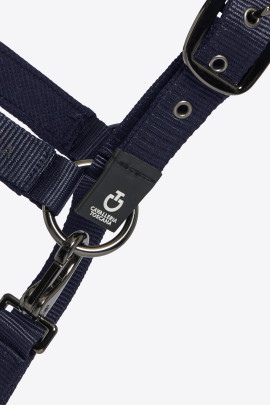 Cavalleria Toscana Verstelbaar Nylon Halster Met Touw Navy - stevig