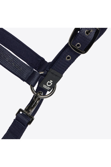Cavalleria Toscana Verstelbaar Nylon Halster Met Touw Navy - stevig