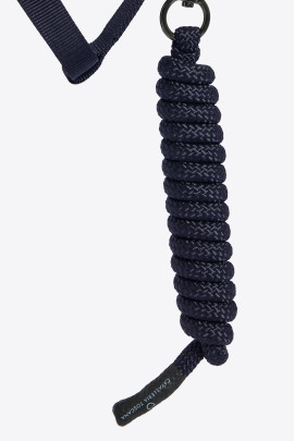 Cavalleria Toscana Verstelbaar Nylon Halster Met Touw Navy - stevig
