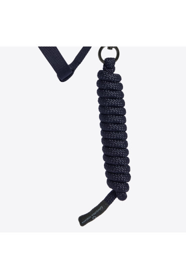 Cavalleria Toscana Verstelbaar Nylon Halster Met Touw Navy - stevig