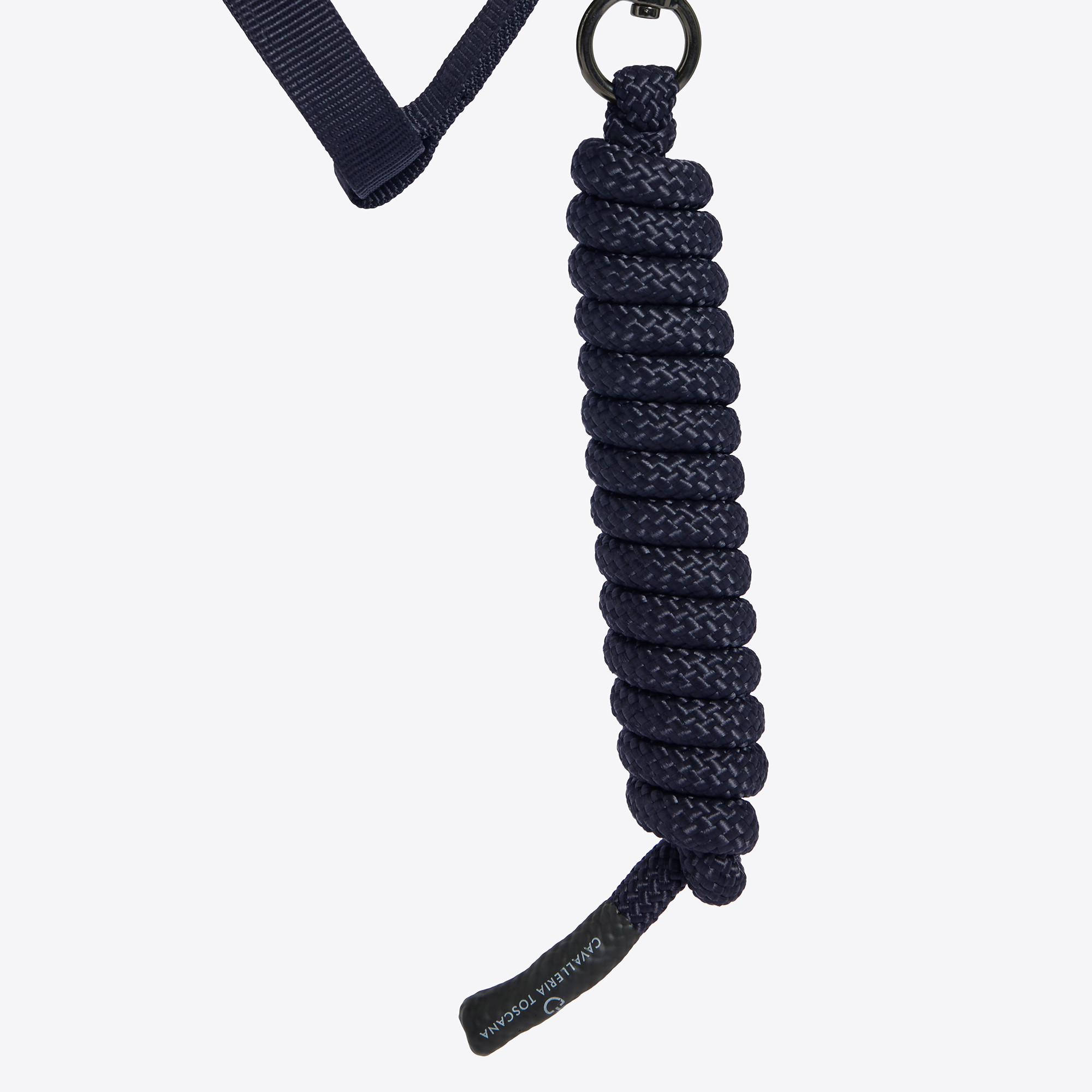 Cavalleria Toscana Verstelbaar Nylon Halster Met Touw Navy - stevig