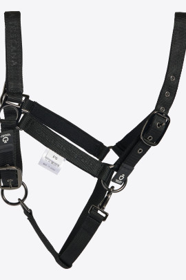 Cavalleria Toscana Verstelbaar Nylon Halster Met Touw Zwart - stevig