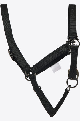 Cavalleria Toscana Verstelbaar Nylon Halster Met Touw Zwart - stevig
