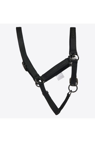 Cavalleria Toscana Verstelbaar Nylon Halster Met Touw Zwart - stevig