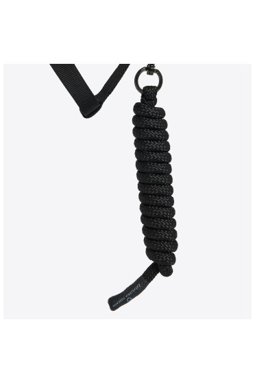 Cavalleria Toscana Verstelbaar Nylon Halster Met Touw Zwart - stevig