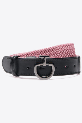 Women's Elastic Belt CT Clasp Black Pink - chique belt