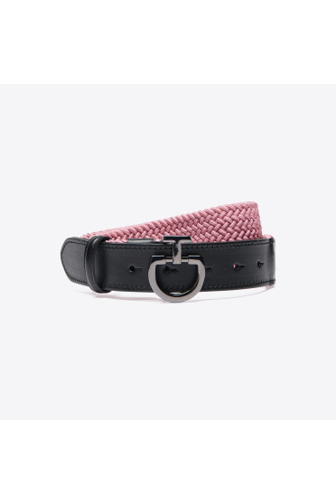 Women's Elastic Belt CT Clasp Black Pink - chique belt