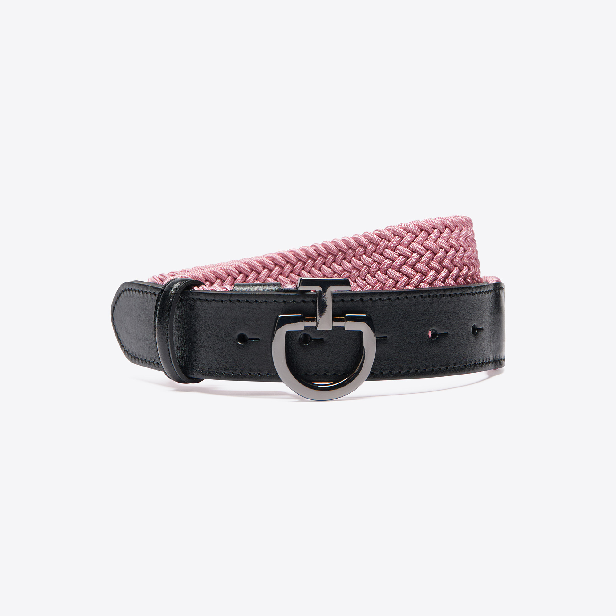 Women's Elastic Belt CT Clasp Black Pink - chique belt