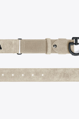Dames Suede Riem Tufted CT Logo Beige - chique casual riem