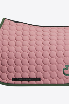 Cavalleria Toscana Circle Quilted Jersey Jumping Saddle Pad - Pink Green