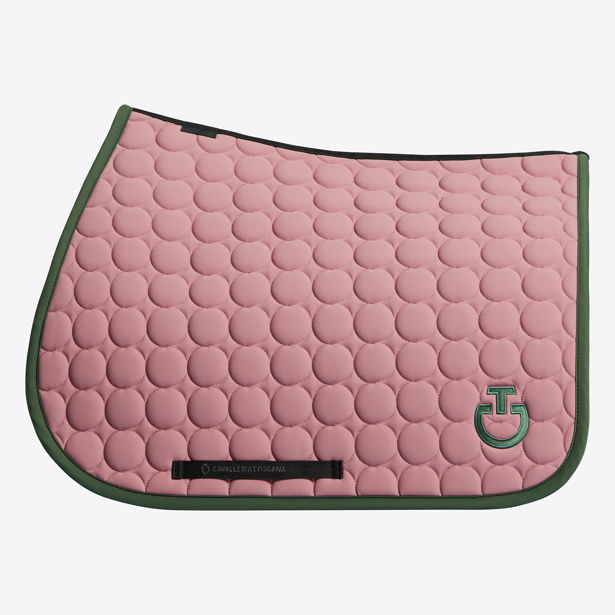 Cavalleria Toscana Circle Quilted Jersey Spring Zadeldekje - Roze Groen Cavalleria Toscana Circle Quilted Jersey Spring Zadeldekje - Roze Groen