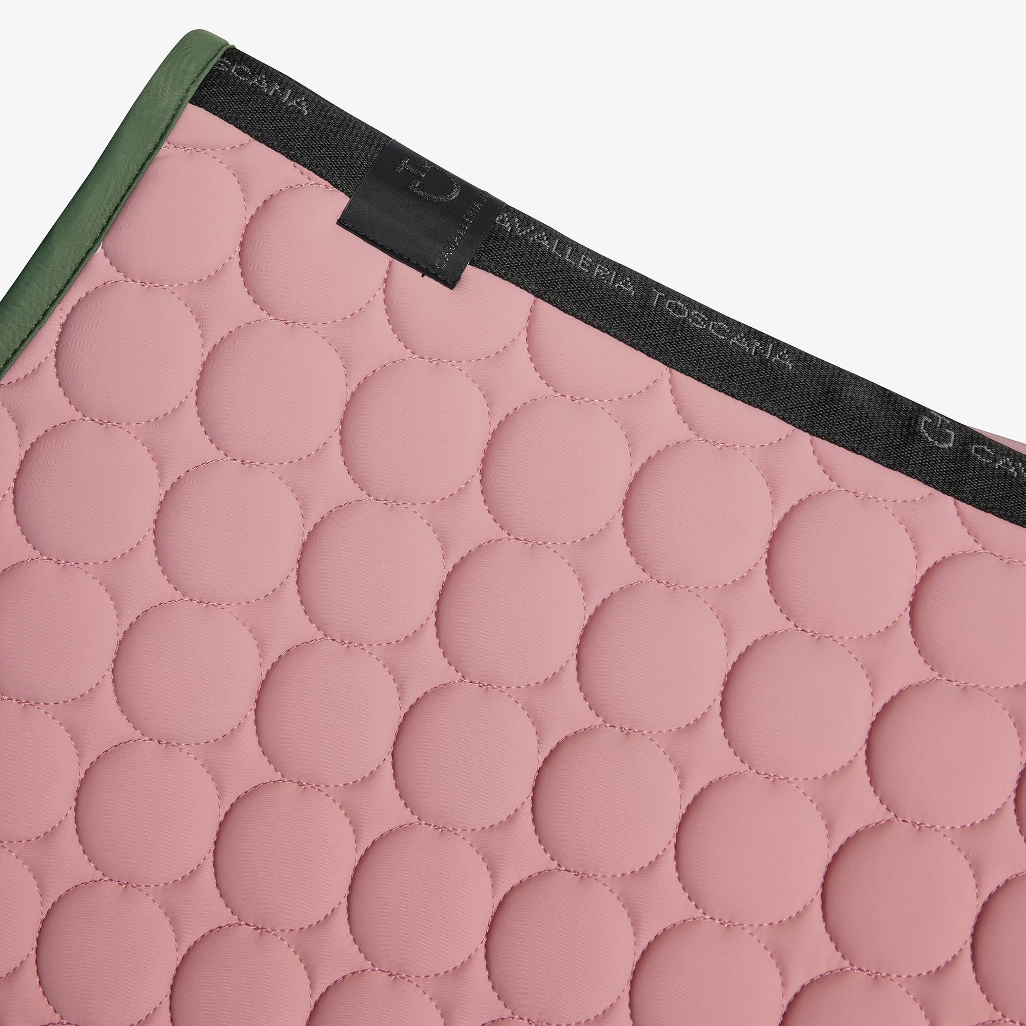 Cavalleria Toscana Circle Quilted Jersey Spring Zadeldekje - Roze Groen Cavalleria Toscana Circle Quilted Jersey Spring Zadeldekje - Roze Groen