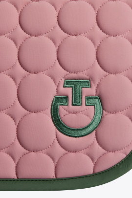 Cavalleria Toscana Circle Quilted Jersey Spring Zadeldekje - Roze Groen Cavalleria Toscana Circle Quilted Jersey Spring Zadeldekje - Roze Groen