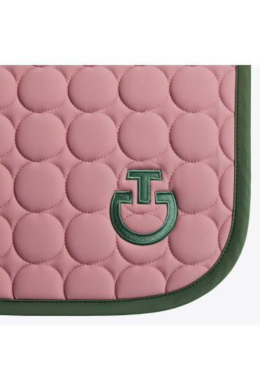 Cavalleria Toscana Circle Quilted Jersey Spring Zadeldekje - Roze Groen Cavalleria Toscana Circle Quilted Jersey Spring Zadeldekje - Roze Groen