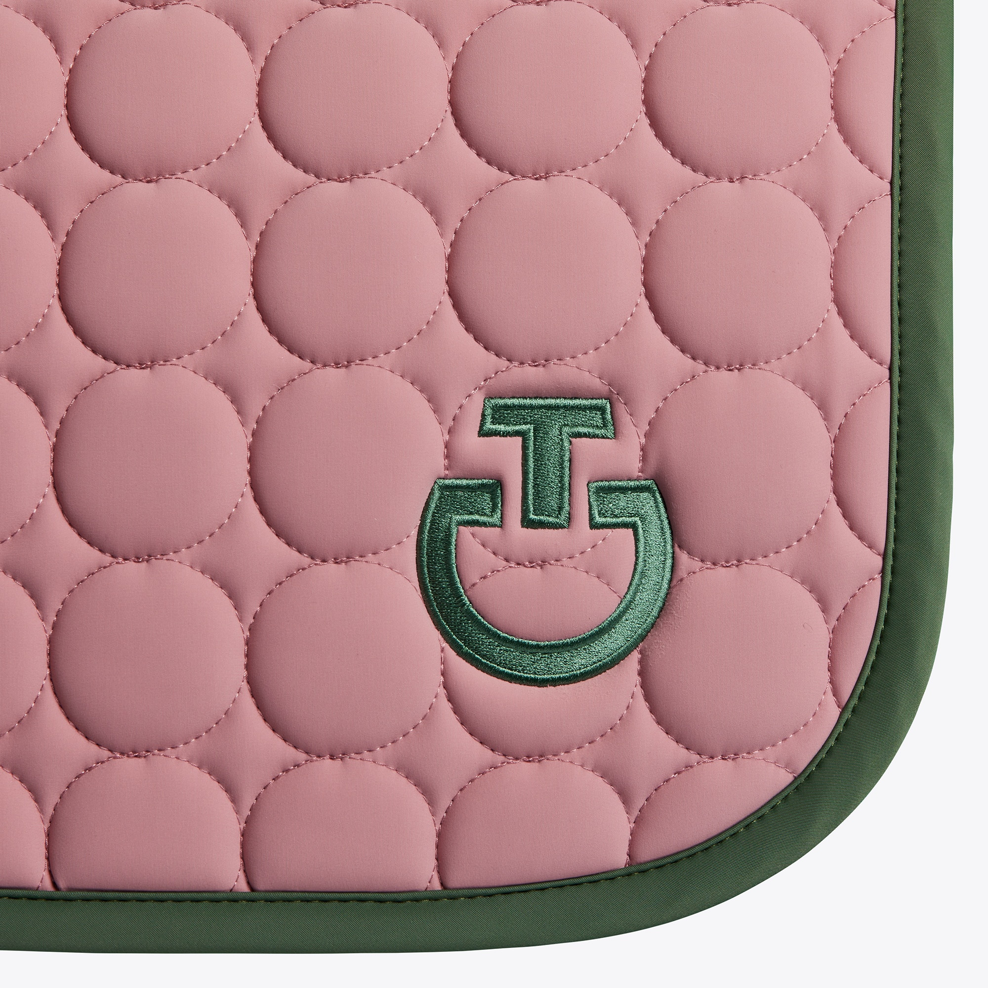 Cavalleria Toscana Circle Quilted Jersey Spring Zadeldekje - Roze Groen Cavalleria Toscana Circle Quilted Jersey Spring Zadeldekje - Roze Groen