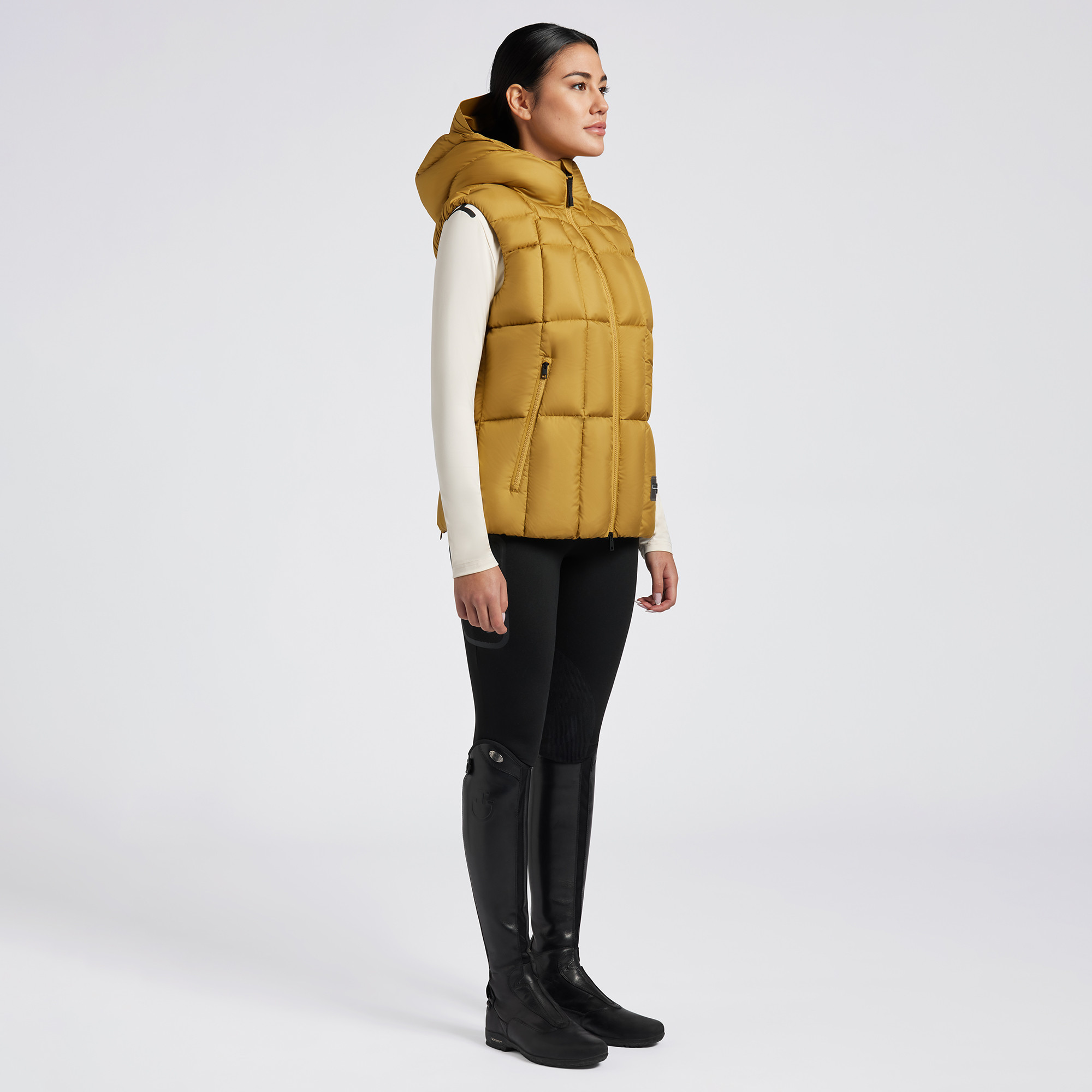 Cavalleria Toscana Women's Nylon Padded Vest Mustard - comfortable Cavalleria Toscana Women's Nylon Padded Vest Mustard - comfortable
