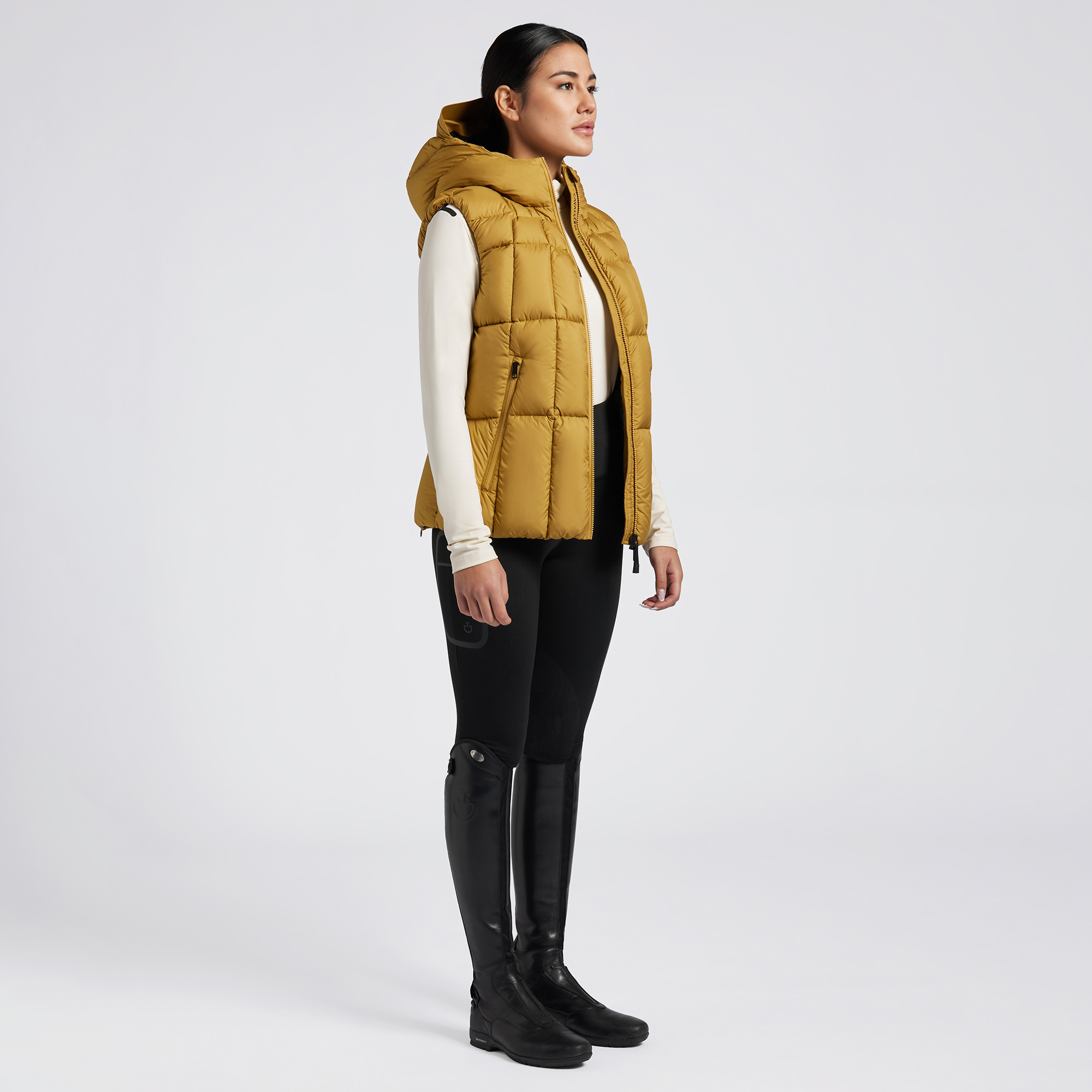 Cavalleria Toscana Women's Nylon Padded Vest Mustard - comfortable Cavalleria Toscana Women's Nylon Padded Vest Mustard - comfortable