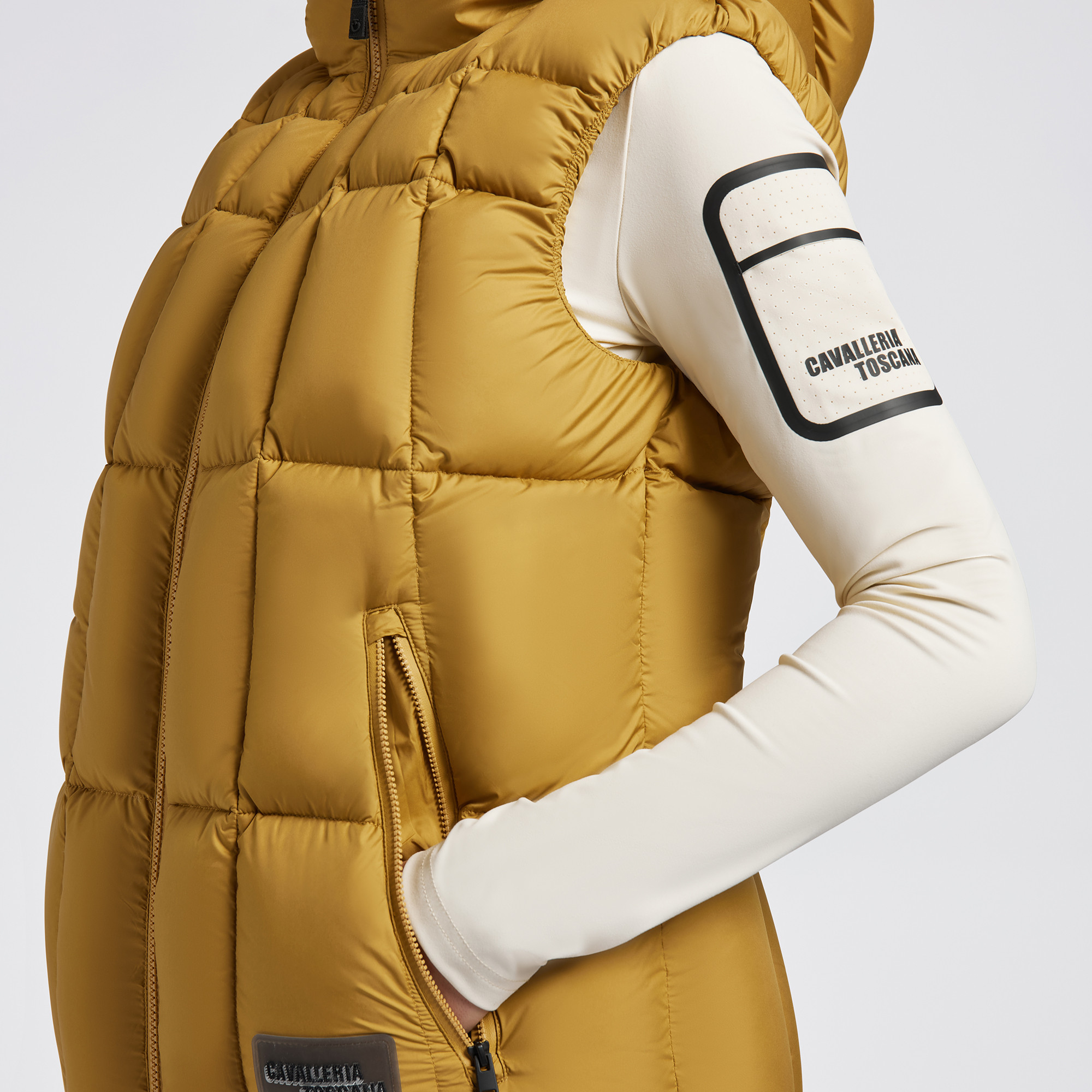 Cavalleria Toscana Dames Gewatteerde Bodywarmer Mosterd - comfortabel Cavalleria Toscana Dames Gewatteerde Bodywarmer Mosterd - comfortabel