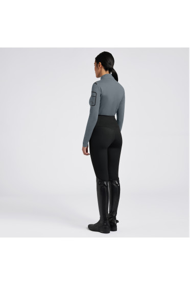 Cavalleria Toscana Dames Turtleneck Jersey Fleece Half Zip - Donkergrijs Cavalleria Toscana Dames Turtleneck Jersey Fleece Half Zip - Donkergrijs