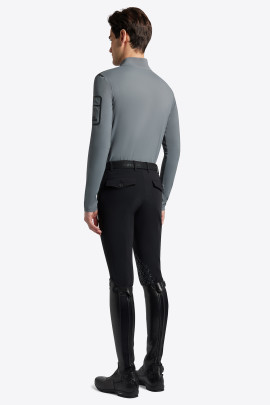 Cavalleria Toscana Heren Turtleneck Jersey Fleece Half Zip - Donkergrijs Cavalleria Toscana Heren Turtleneck Jersey Fleece Half Zip - Donkergrijs