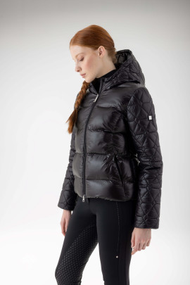 Equiline Dames Gewatteerde Jas Gromeg Zwart - comfortabele jas