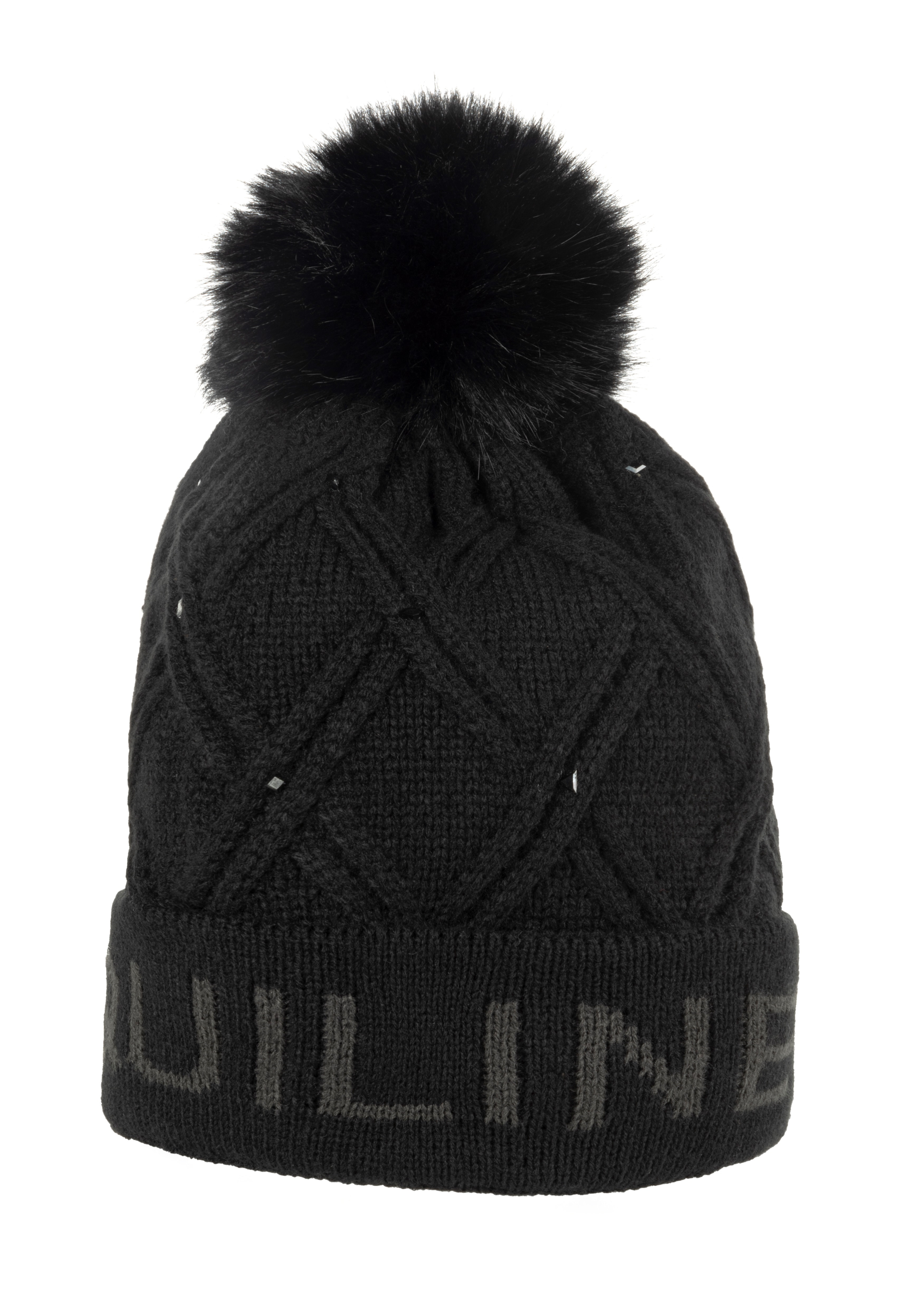 Equiline Women's Beanie Strass Gajunep Black - elegant beanie Equiline Women's Beanie Strass Gajunep Black - elegant beanie