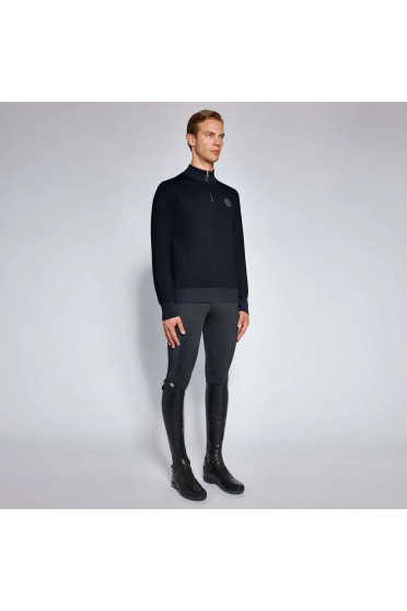 Cavalleria Toscana Half Zip Coltrui Cotton Sweater Blauw - Ridershouse.com Cavalleria Toscana Half Zip Coltrui Cotton Sweater Blauw - Ridershouse.com