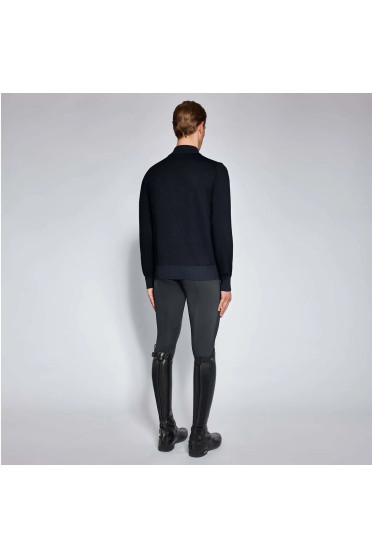 Cavalleria Toscana Men's Half Zip Turtleneck Cotton Sweater - Ridershouse Cavalleria Toscana Men's Half Zip Turtleneck Cotton Sweater - Ridershouse
