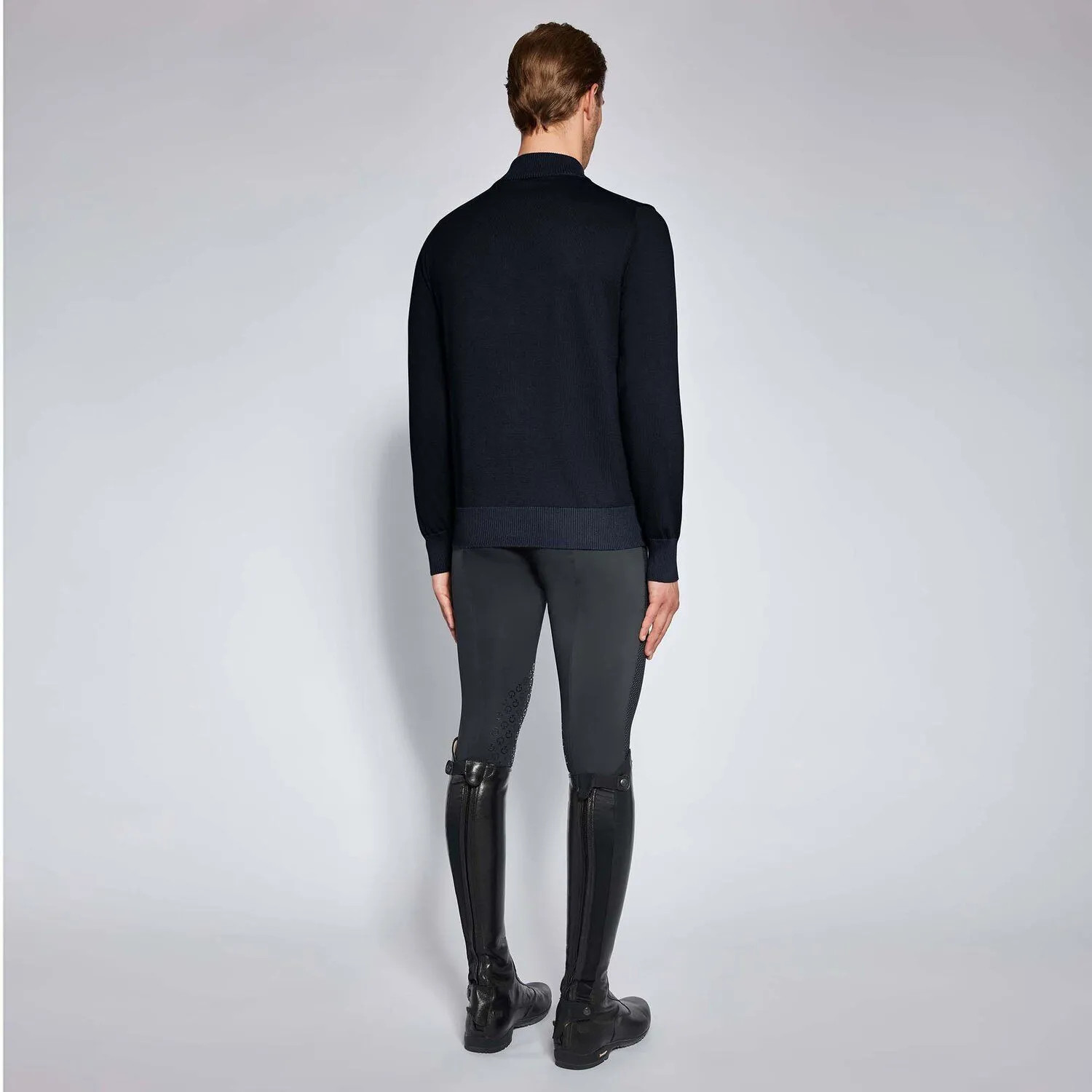 Cavalleria Toscana Men's Half Zip Turtleneck Cotton Sweater - Ridershouse Cavalleria Toscana Men's Half Zip Turtleneck Cotton Sweater - Ridershouse