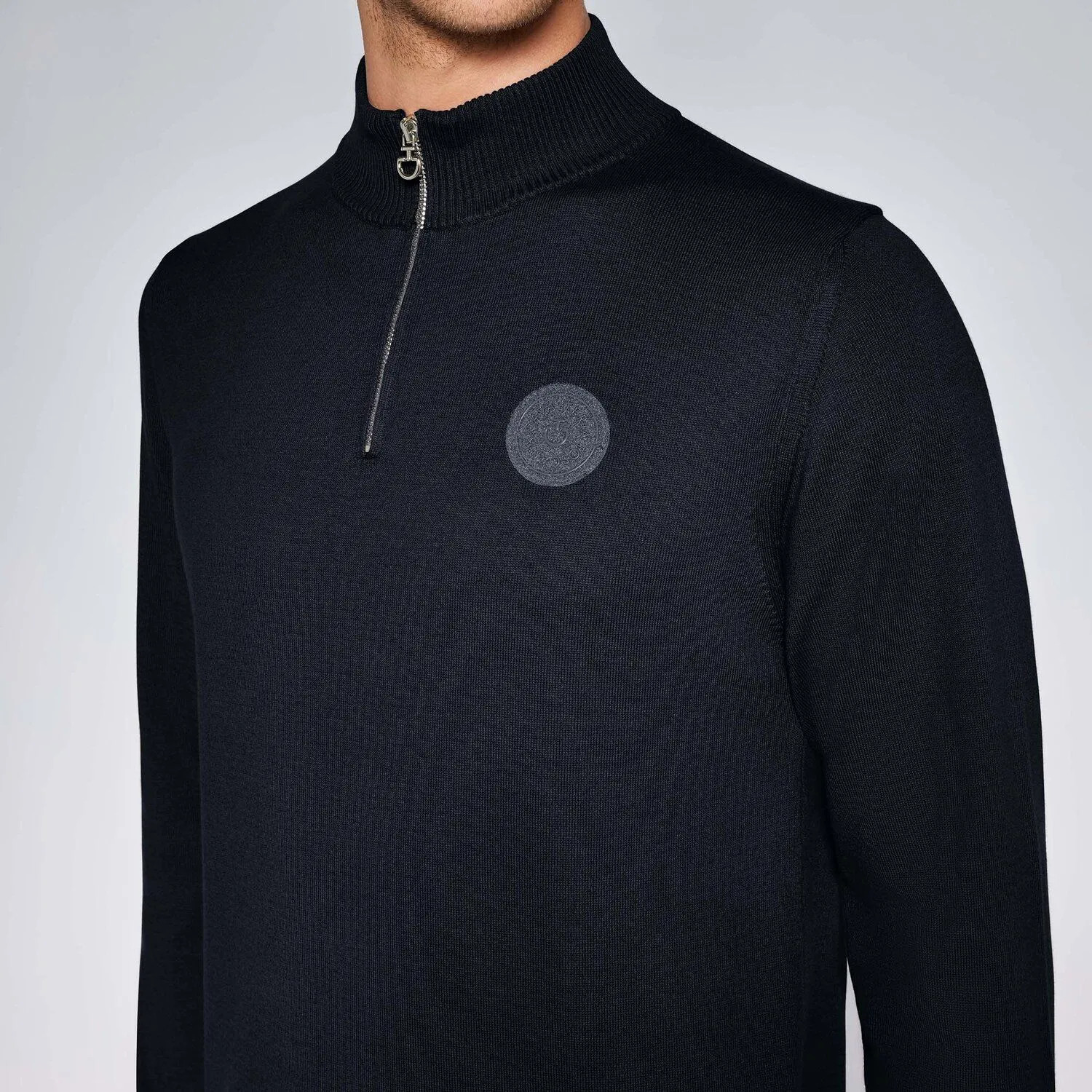 Cavalleria Toscana Half Zip Coltrui Cotton Sweater Blauw - Ridershouse.com Cavalleria Toscana Half Zip Coltrui Cotton Sweater Blauw - Ridershouse.com
