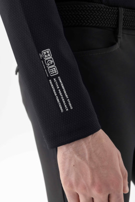 Equiline Mannen Trainingsshirt Half Zip Ceiac Zwart - second skin Equiline Mannen Trainingsshirt Half Zip Ceiac Zwart - second skin