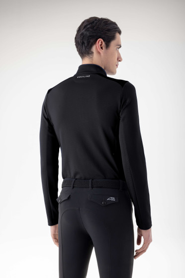 Equiline Mannen Trainingsshirt Half Zip Ceiac Zwart - second skin Equiline Mannen Trainingsshirt Half Zip Ceiac Zwart - second skin