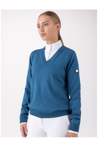 Equiline V-hals Pullover Donna Blauw kopen? - comfortabel Equiline V-hals Pullover Donna Blauw kopen? - comfortabel