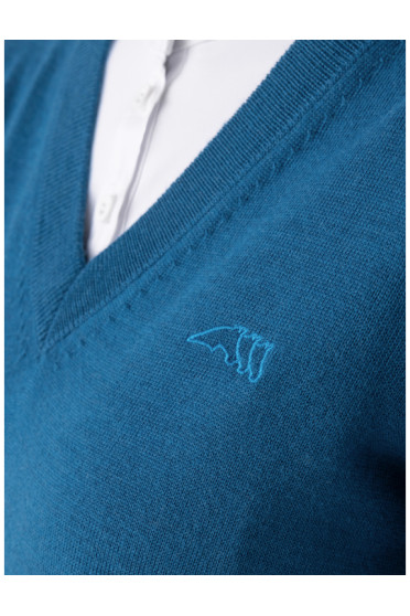Equiline V-hals Pullover Donna Blauw kopen? - comfortabel Equiline V-hals Pullover Donna Blauw kopen? - comfortabel