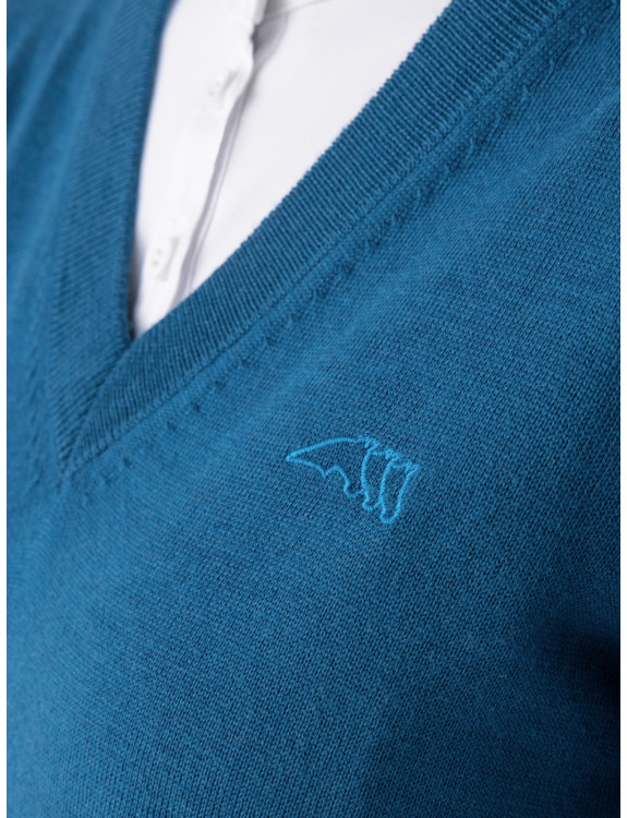 Equiline V-hals Pullover Donna Blauw kopen? - comfortabel Equiline V-hals Pullover Donna Blauw kopen? - comfortabel