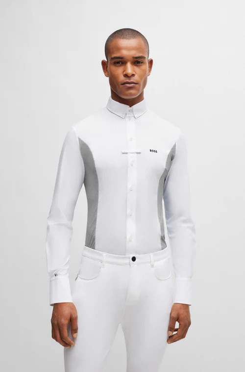 BOSS Equestrian Wedstrijdshirt Norman Grijs kopen? - klassiek BOSS Equestrian Wedstrijdshirt Norman Grijs kopen? - klassiek