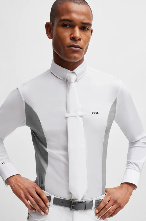 BOSS Equestrian Wedstrijdshirt Norman Grijs kopen? - klassiek BOSS Equestrian Wedstrijdshirt Norman Grijs kopen? - klassiek